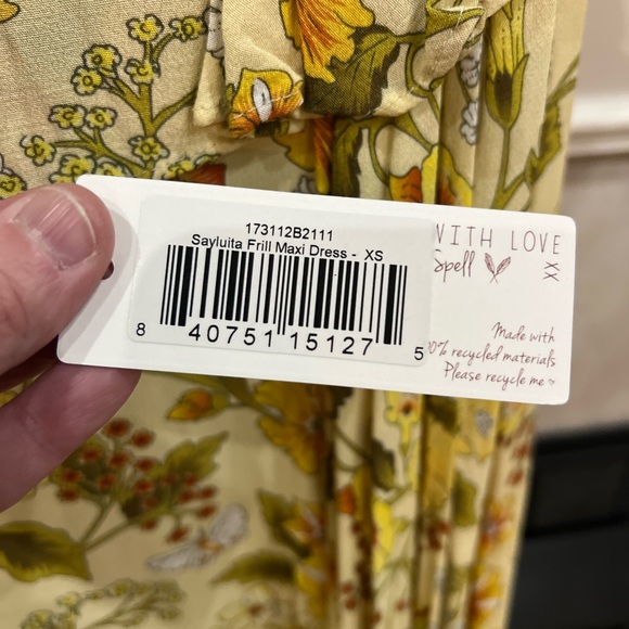 Spell | Dresses | Sayulita Frill Maxi Dress Strapy In Sunflower Xs ...